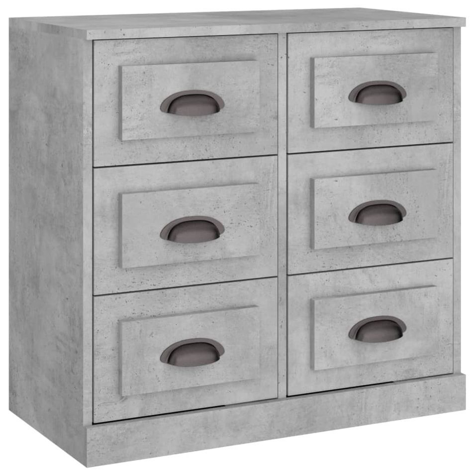 Buffet gris béton 70x35,5x67,5 cm bois d'ingénierie - Photo n°1