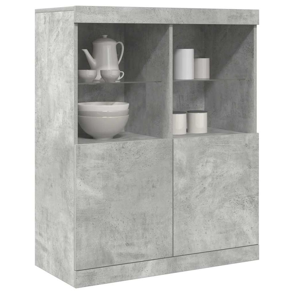 Buffet gris béton 81x37x100 cm bois d'ingénierie - Photo n°1