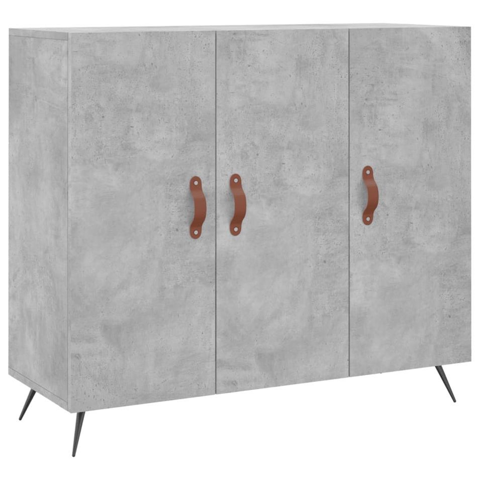 Buffet gris béton 90x34x80 cm bois d'ingénierie - Photo n°1