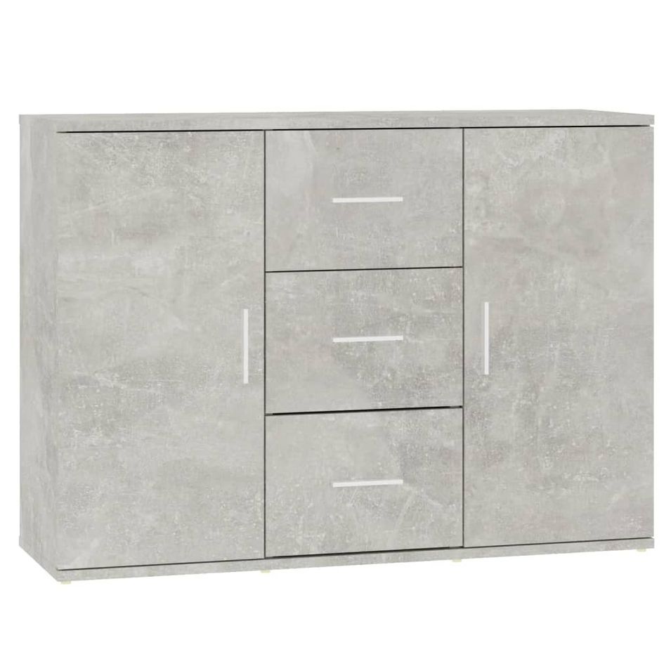 Buffet Gris béton 91x29,5x65 cm Bois d'ingénierie - Photo n°1