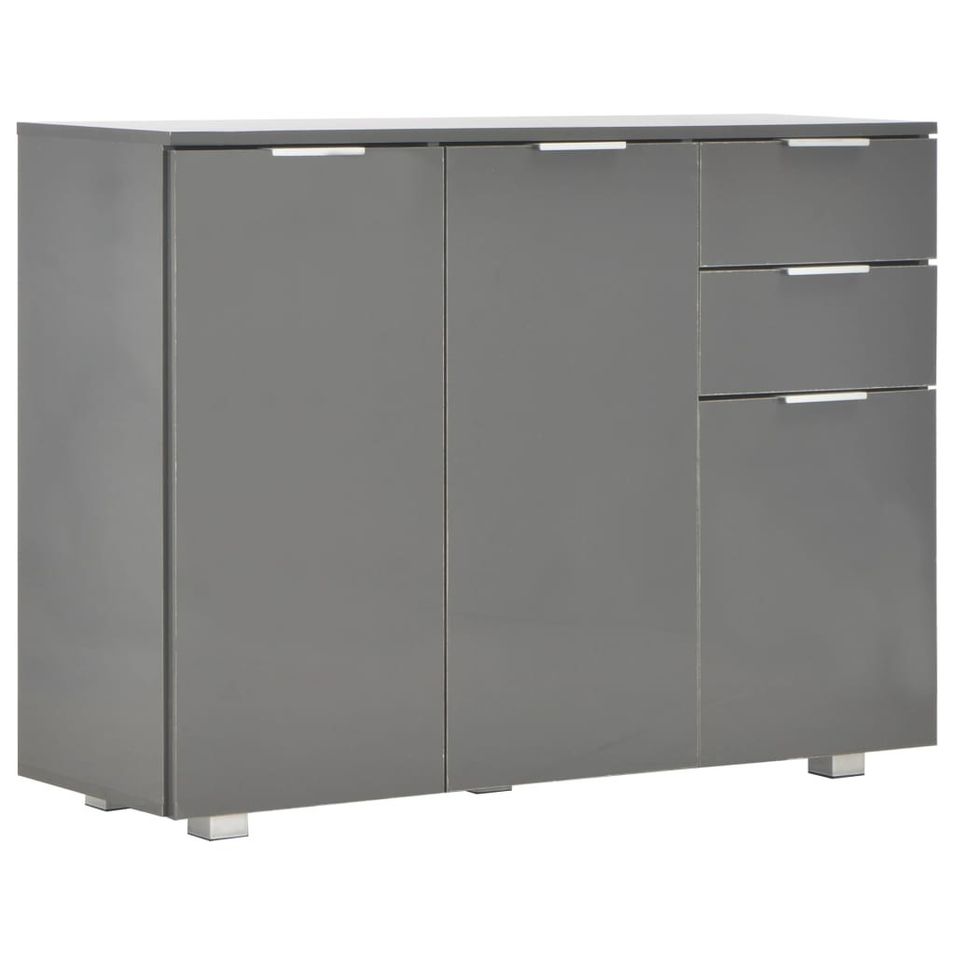 Buffet Gris brillant 107 x 35 x 76 cm - Photo n°1