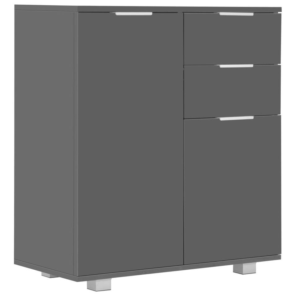 Buffet Gris brillant 71 x 35 x 76 cm - Photo n°1