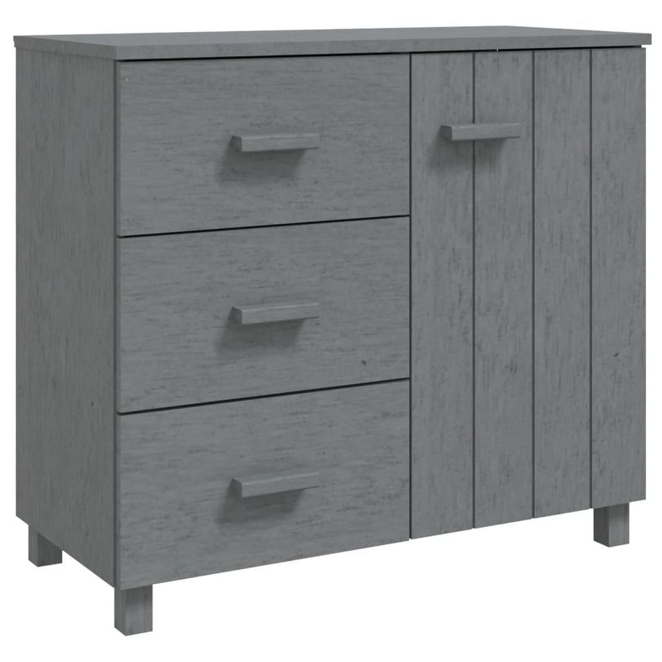 Buffet HAMAR Gris foncé 90x40x80 cm Bois massif de pin - Photo n°1