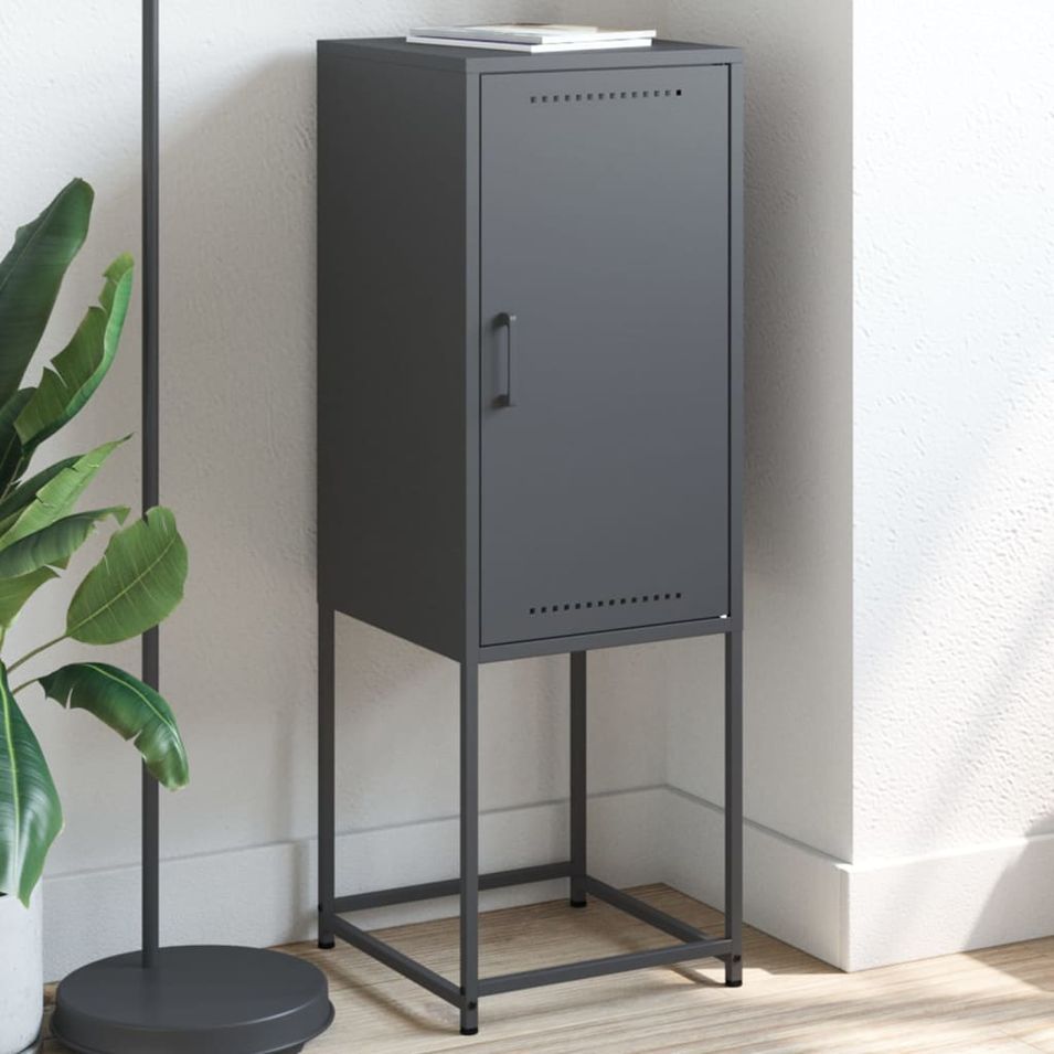 Buffet haut anthracite 36x39x107 cm acier - Photo n°1