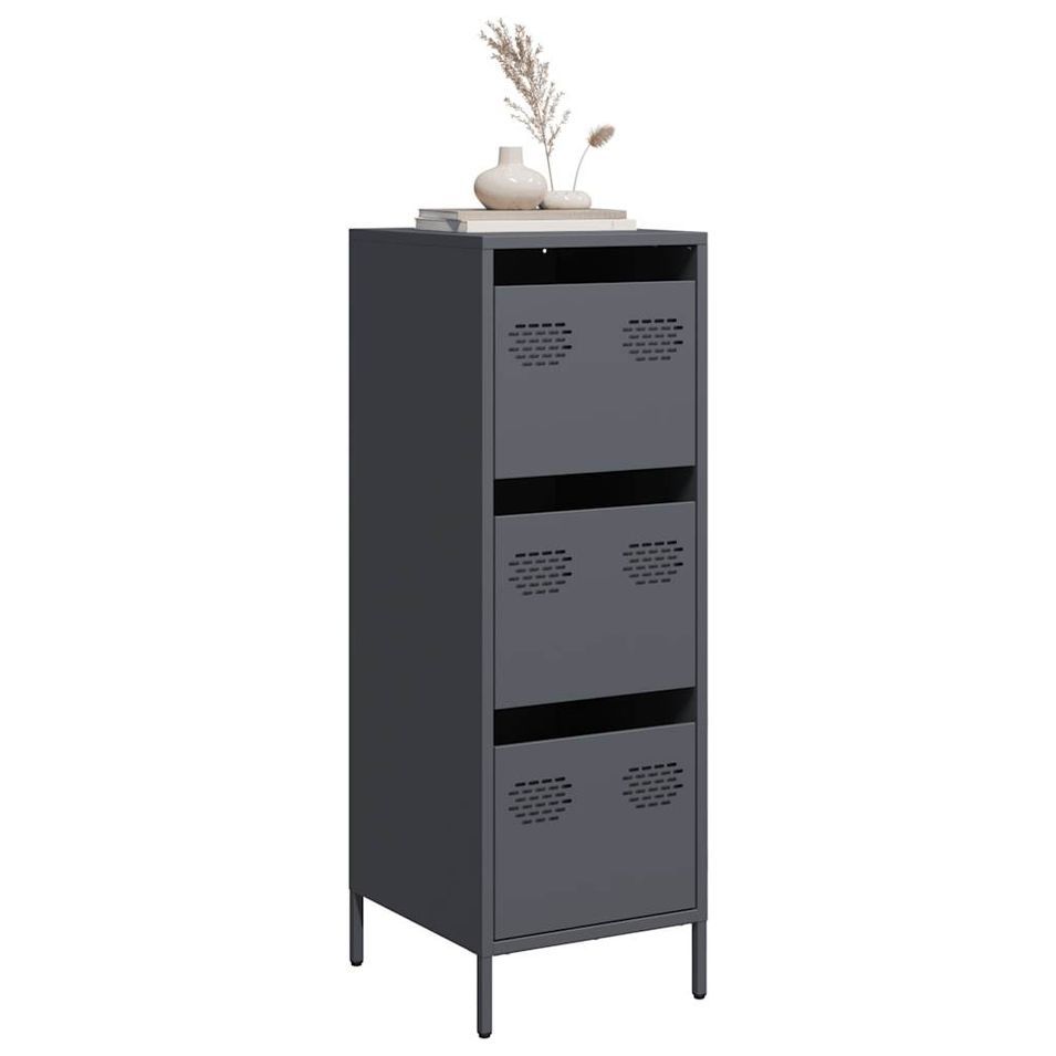 Buffet haut anthracite 39x35x103,5 cm acier - Photo n°1