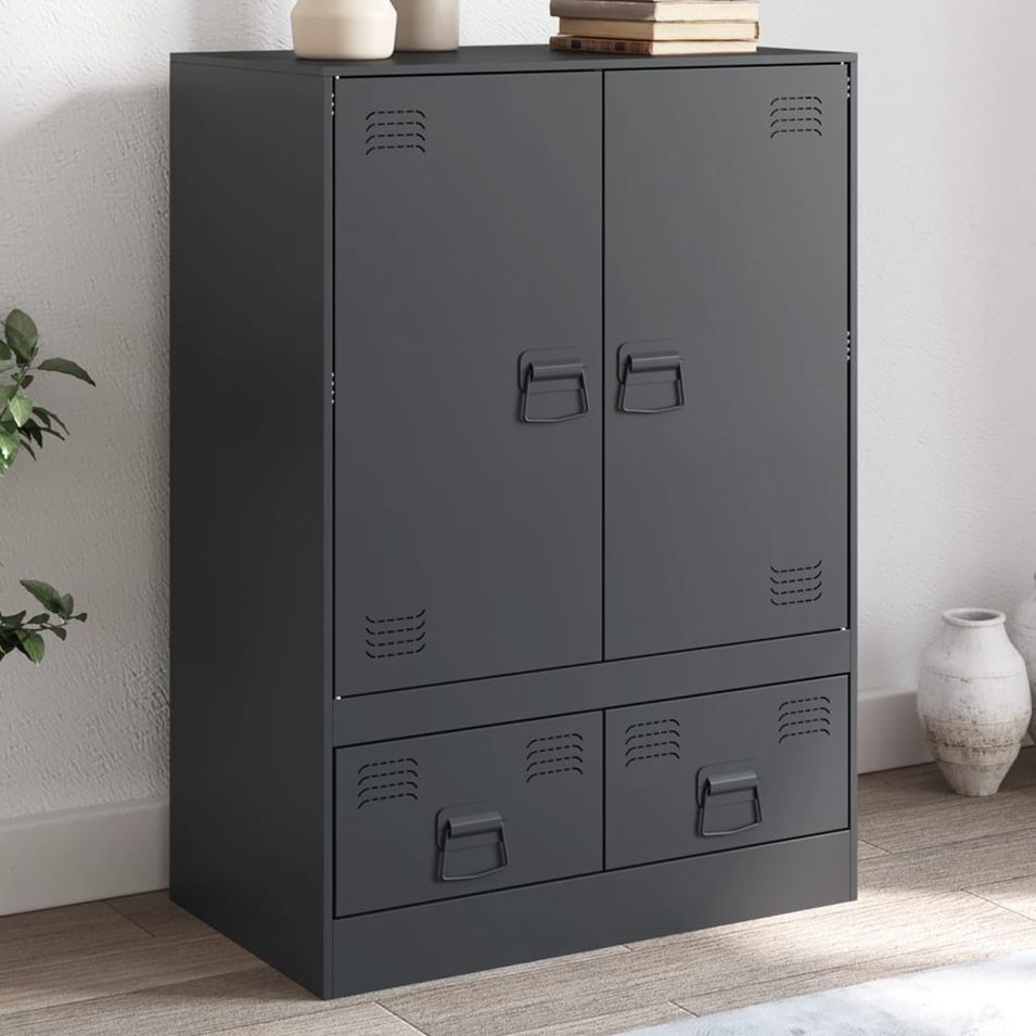 Buffet haut anthracite 67x39x95 cm acier - Photo n°1
