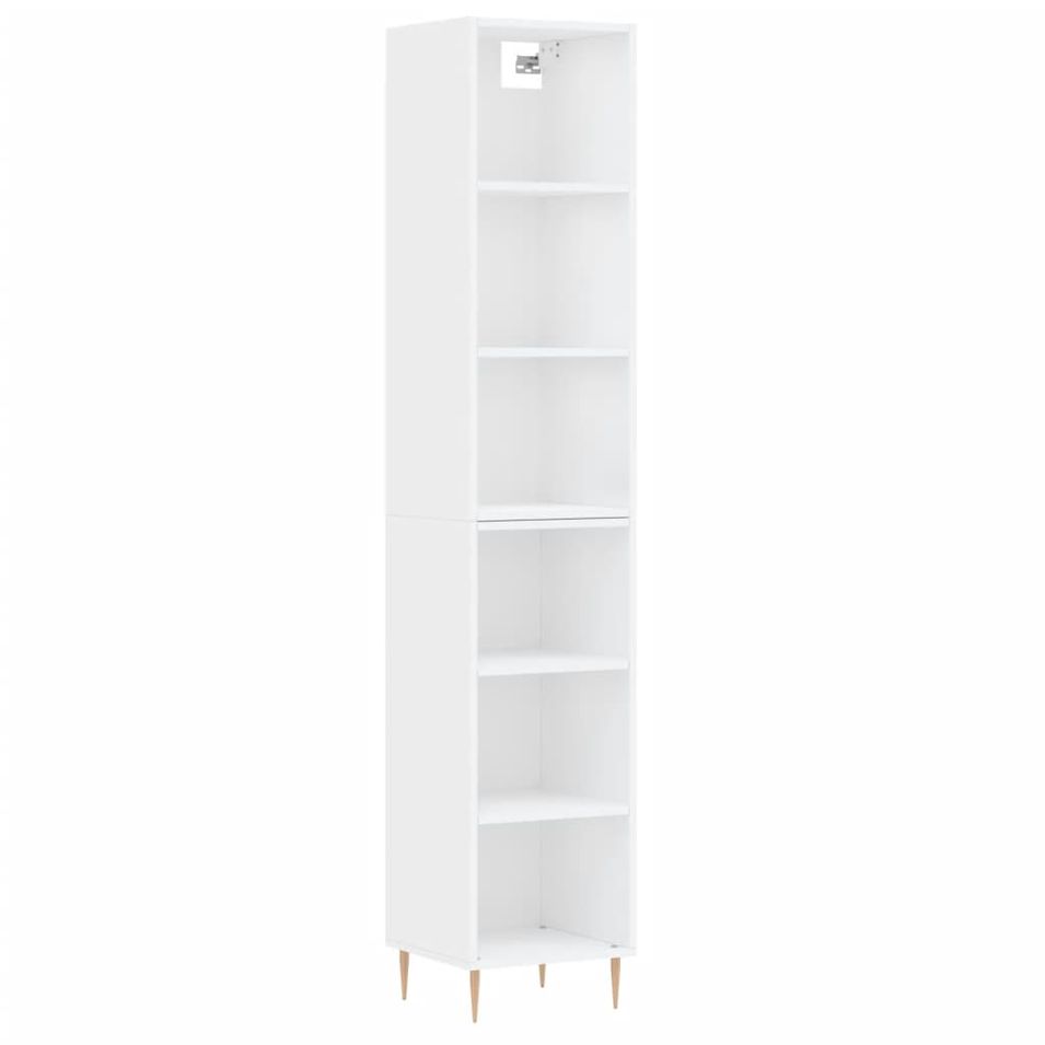 Buffet haut Blanc 34,5x32,5x180 cm Bois d'ingénierie - Photo n°1