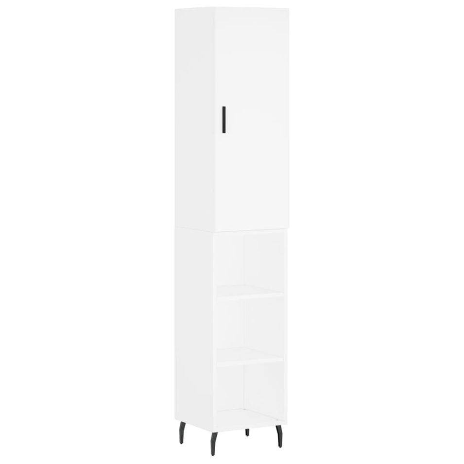 Buffet haut Blanc 34,5x34x180 cm Bois d'ingénierie - Photo n°1