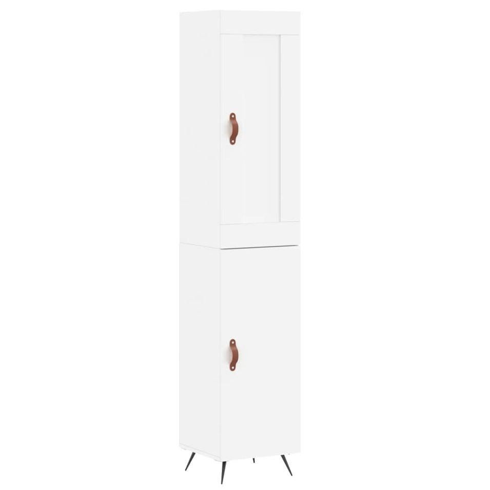 Buffet haut Blanc 34,5x34x180 cm Bois d'ingénierie - Photo n°1