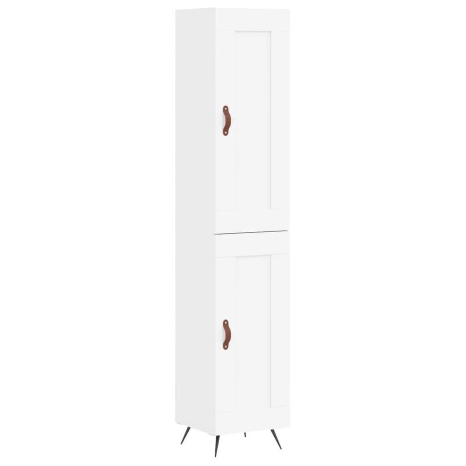 Buffet haut Blanc 34,5x34x180 cm Bois d'ingénierie - Photo n°1