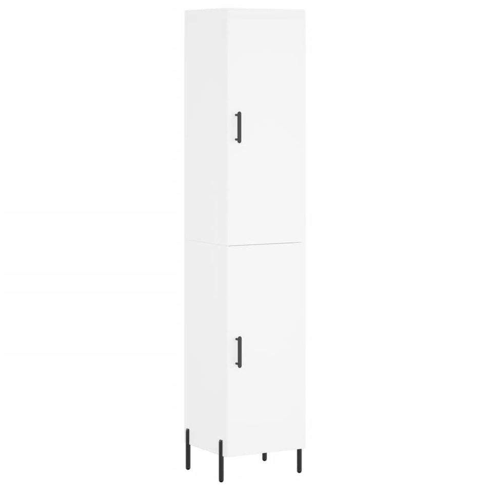 Buffet haut Blanc 34,5x34x180 cm Bois d'ingénierie - Photo n°1