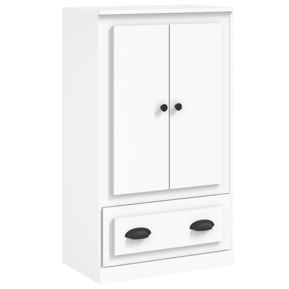 Buffet haut blanc 60x35,5x103,5 cm bois d'ingénierie - Photo n°1