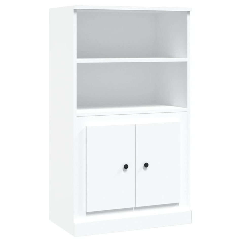 Buffet haut blanc 60x35,5x103,5 cm bois d'ingénierie - Photo n°1