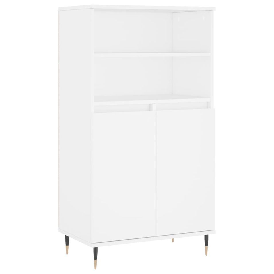 Buffet haut Blanc 60x36x110 cm Bois d'ingénierie - Photo n°1