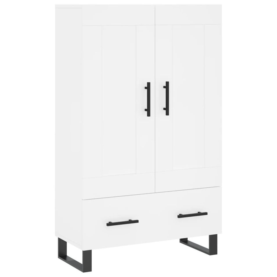 Buffet haut blanc 69,5x31x115 cm bois d'ingénierie - Photo n°1