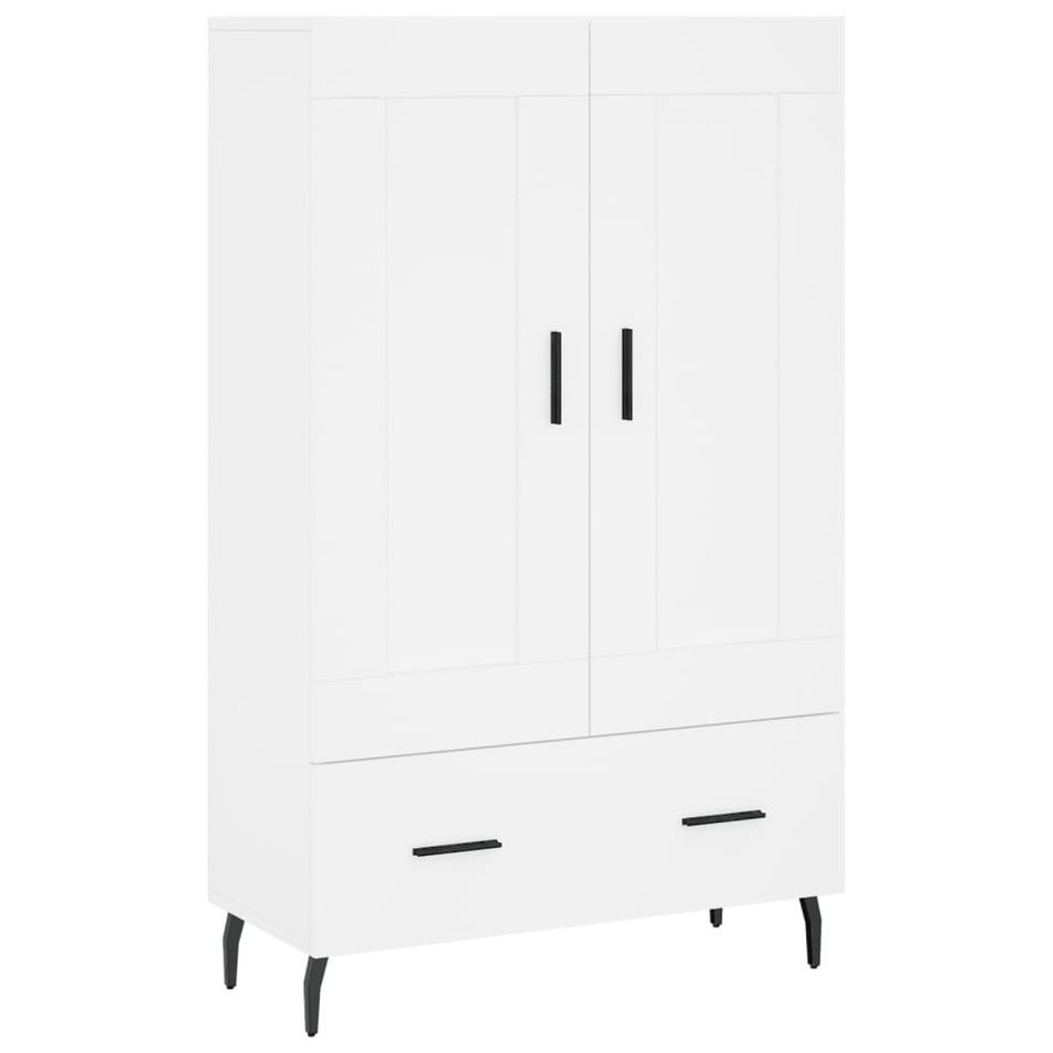 Buffet haut blanc 69,5x31x115 cm bois d'ingénierie - Photo n°1