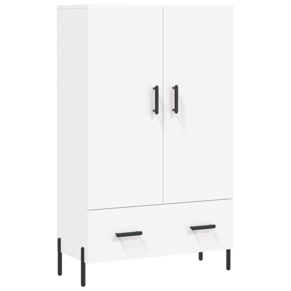 Buffet haut blanc 69,5x31x115 cm bois d'ingénierie - Photo n°1