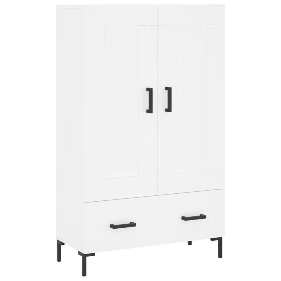 Buffet haut blanc 69,5x31x115 cm bois d'ingénierie - Photo n°1