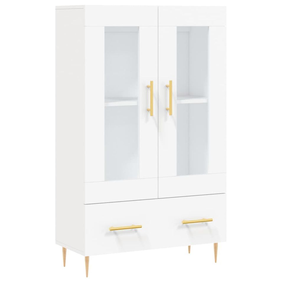 Buffet haut blanc 69,5x31x115 cm bois d'ingénierie - Photo n°1