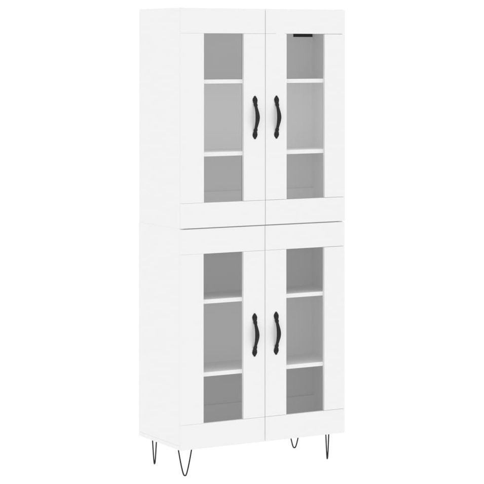 Buffet haut Blanc 69,5x34x180 cm Bois d'ingénierie - Photo n°1