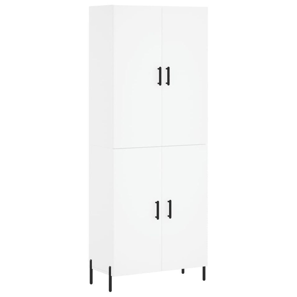 Buffet haut Blanc 69,5x34x180 cm Bois d'ingénierie - Photo n°1
