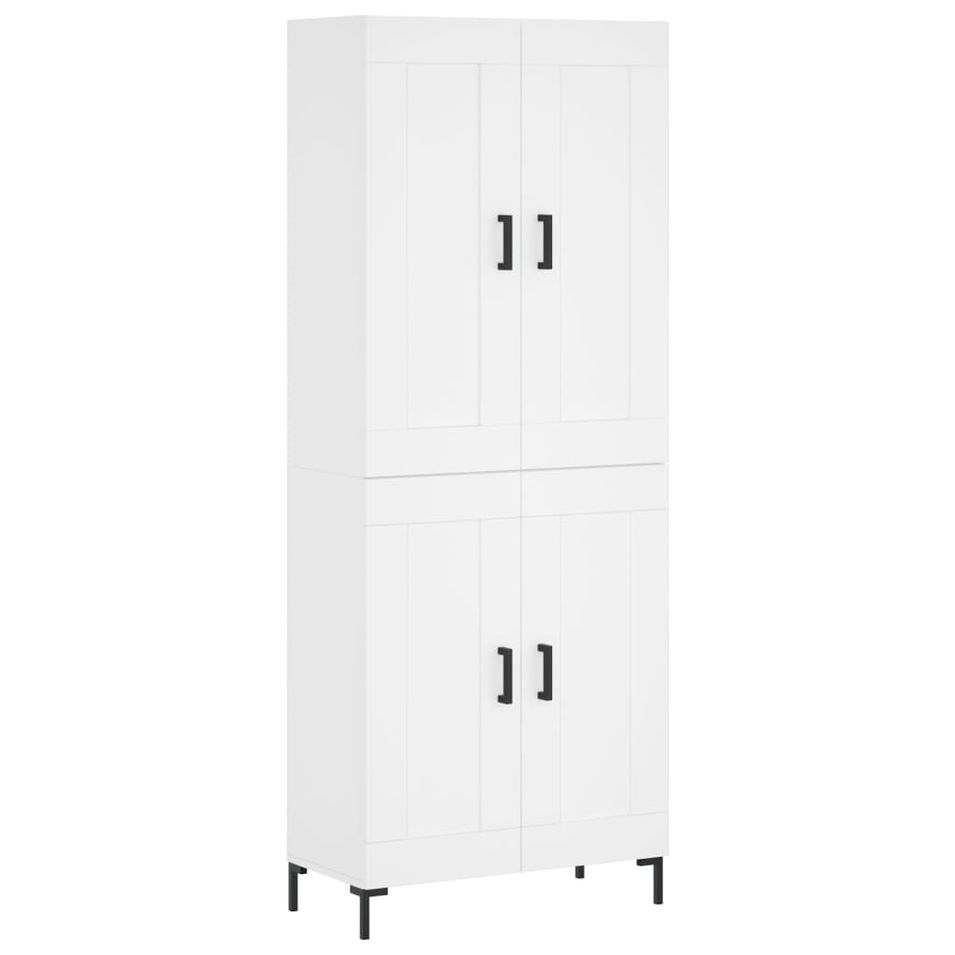 Buffet haut Blanc 69,5x34x180 cm Bois d'ingénierie - Photo n°1