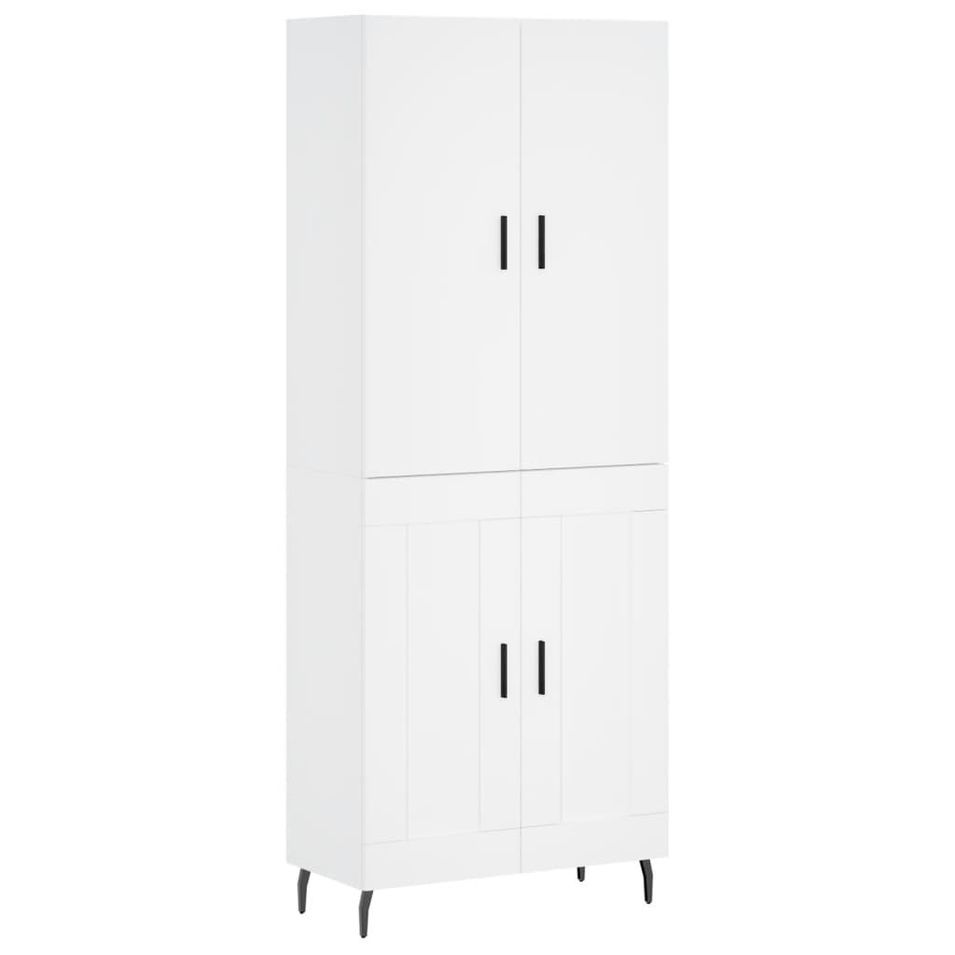 Buffet haut Blanc 69,5x34x180 cm Bois d'ingénierie - Photo n°1