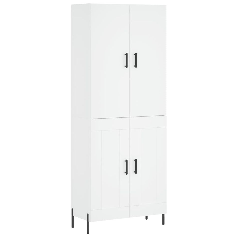 Buffet haut Blanc 69,5x34x180 cm Bois d'ingénierie - Photo n°1
