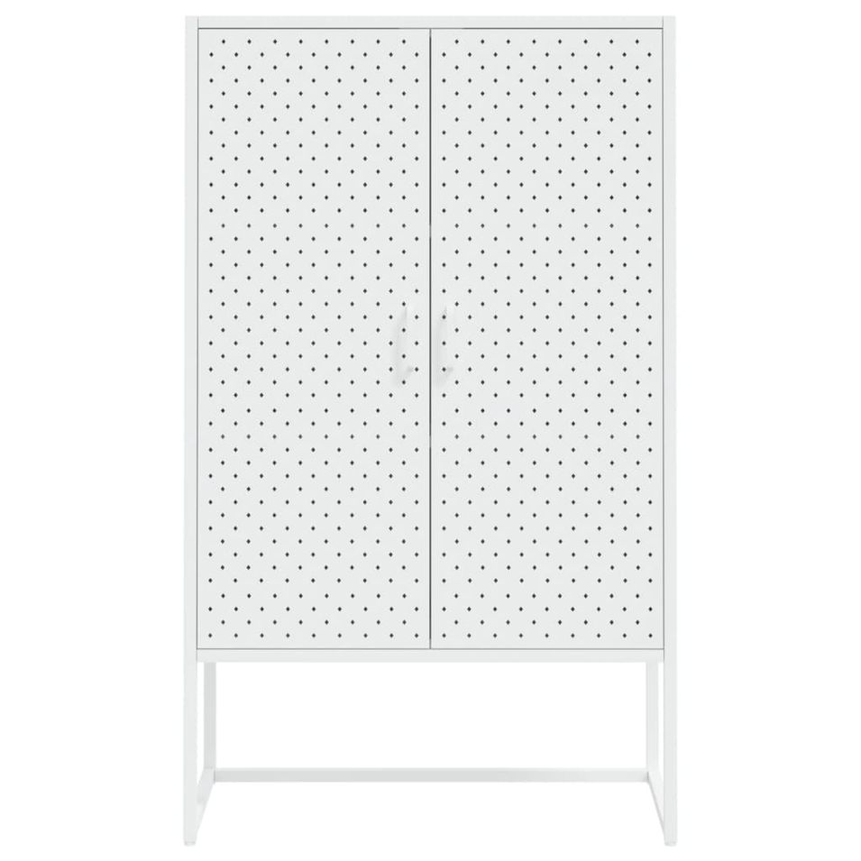 Buffet haut Blanc 80x35x135 cm Acier - Photo n°1