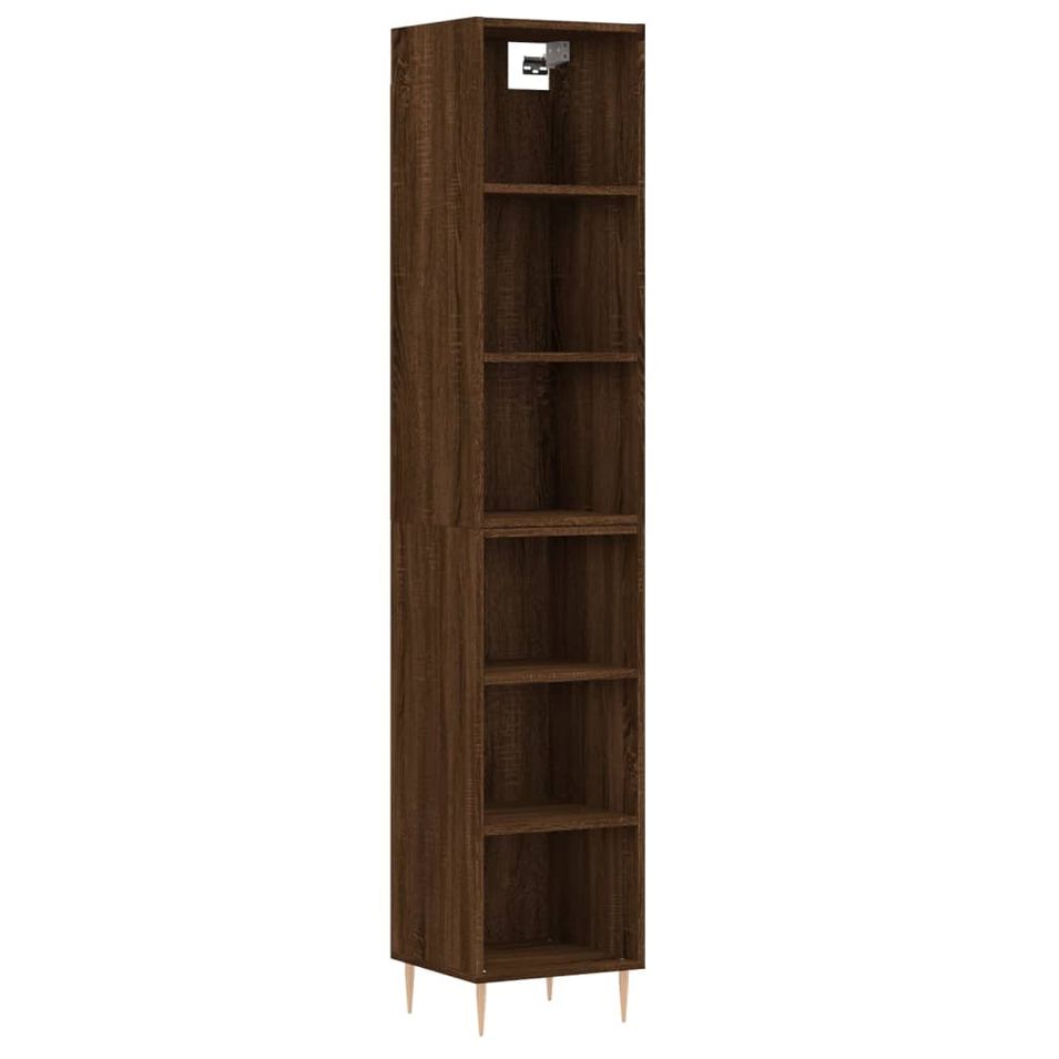 Buffet haut Chêne marron 34,5x32,5x180 cm Bois d'ingénierie - Photo n°1