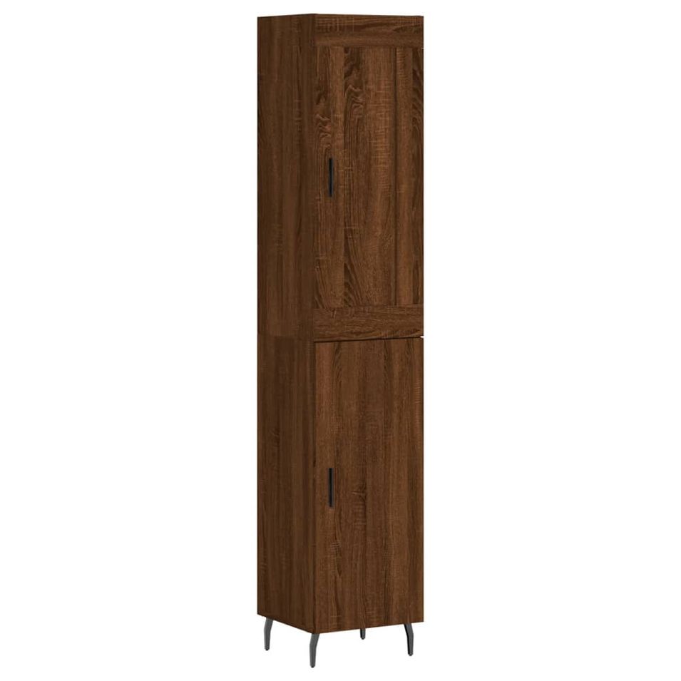 Buffet haut Chêne marron 34,5x34x180 cm Bois d'ingénierie - Photo n°1
