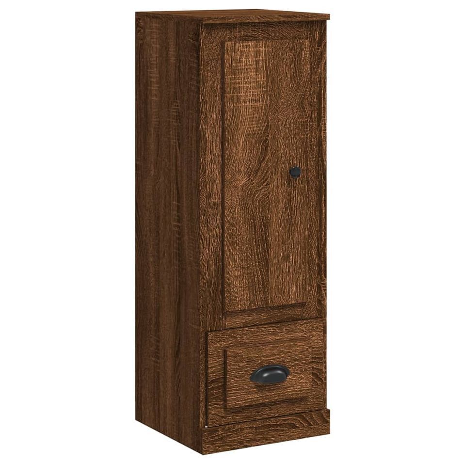 Buffet haut chêne marron 36x35,5x103,5 cm bois d'ingénierie - Photo n°1