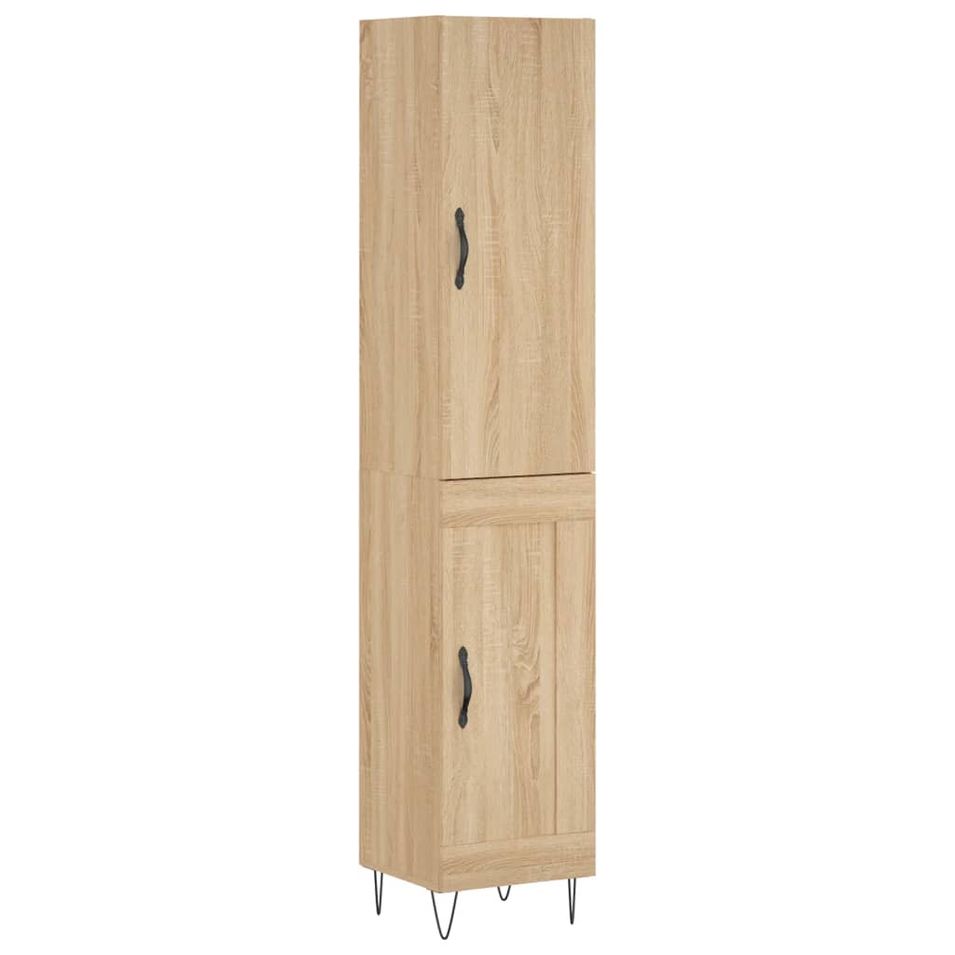 Buffet haut Chêne sonoma 34,5x34x180 cm Bois d'ingénierie - Photo n°1