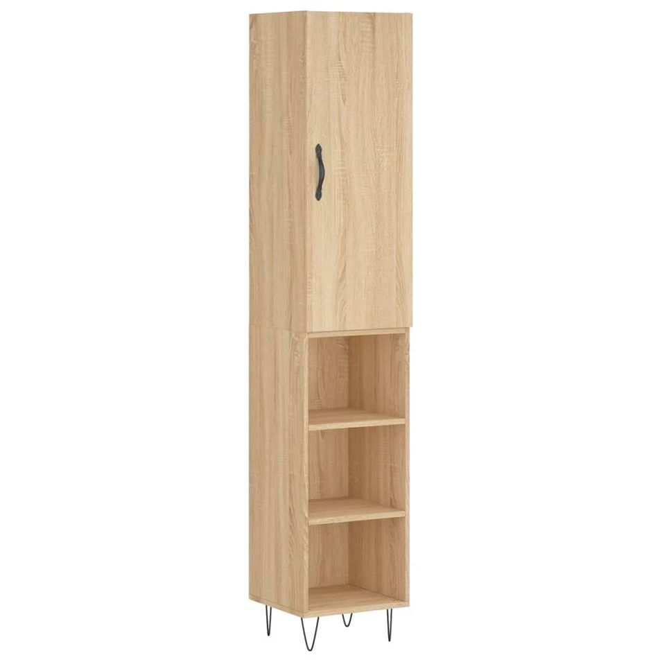 Buffet haut Chêne sonoma 34,5x34x180 cm Bois d'ingénierie - Photo n°1