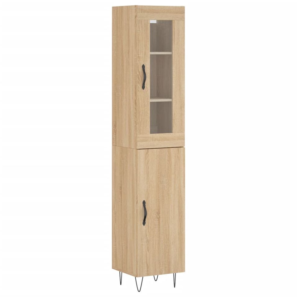 Buffet haut Chêne sonoma 34,5x34x180 cm Bois d'ingénierie - Photo n°1