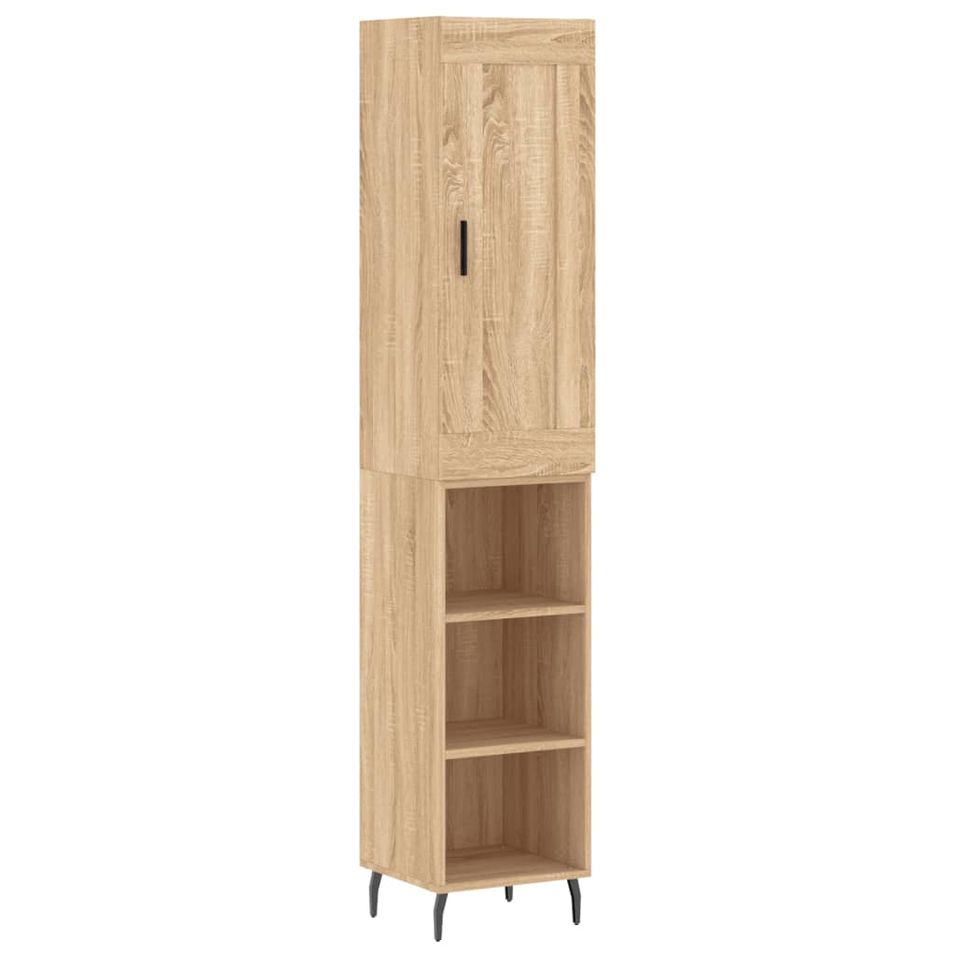 Buffet haut Chêne sonoma 34,5x34x180 cm Bois d'ingénierie - Photo n°1