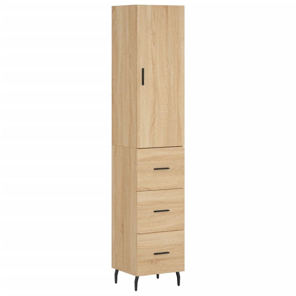 Buffet haut Chêne sonoma 34,5x34x180 cm Bois d'ingénierie - Photo n°1