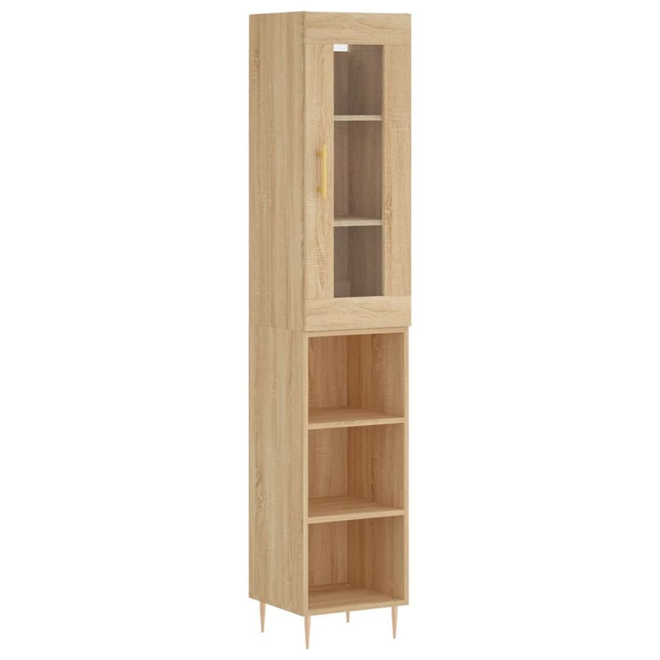 Buffet haut Chêne sonoma 34,5x34x180 cm Bois d'ingénierie - Photo n°1