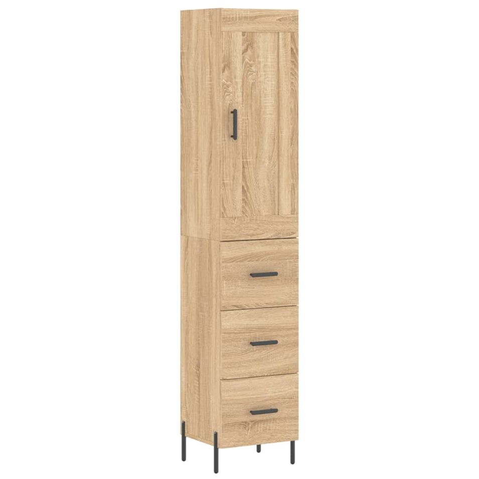 Buffet haut Chêne sonoma 34,5x34x180 cm Bois d'ingénierie - Photo n°1