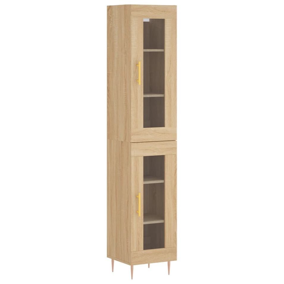 Buffet haut Chêne sonoma 34,5x34x180 cm Bois d'ingénierie - Photo n°1