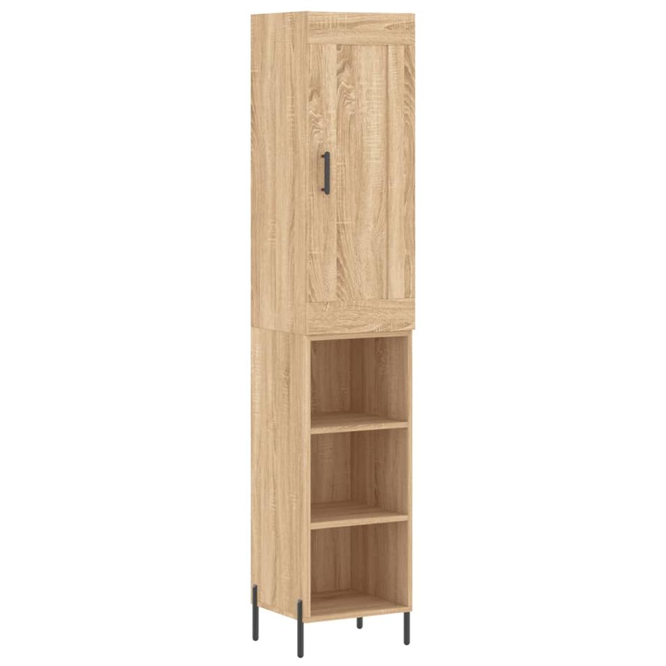 Buffet haut Chêne sonoma 34,5x34x180 cm Bois d'ingénierie - Photo n°1
