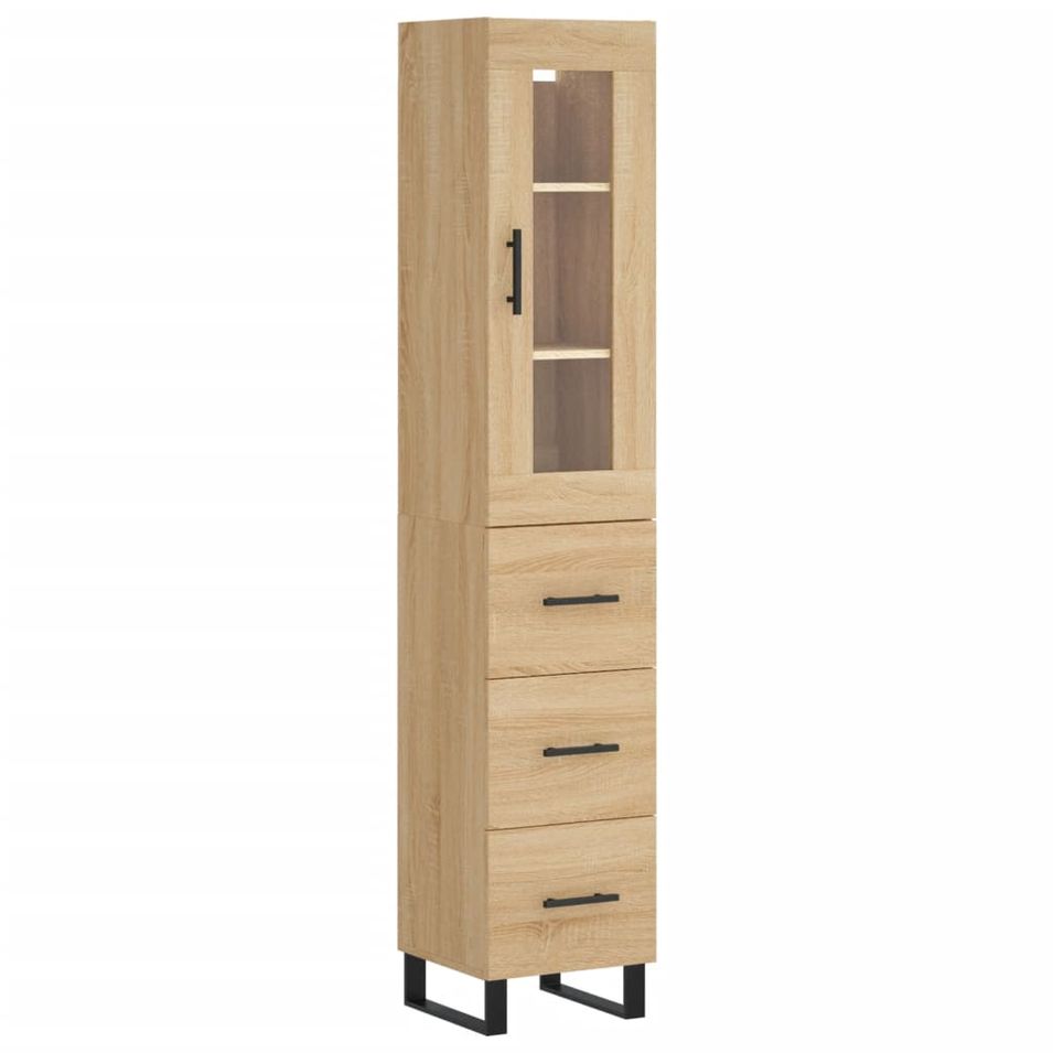 Buffet haut Chêne sonoma 34,5x34x180 cm Bois d'ingénierie - Photo n°1