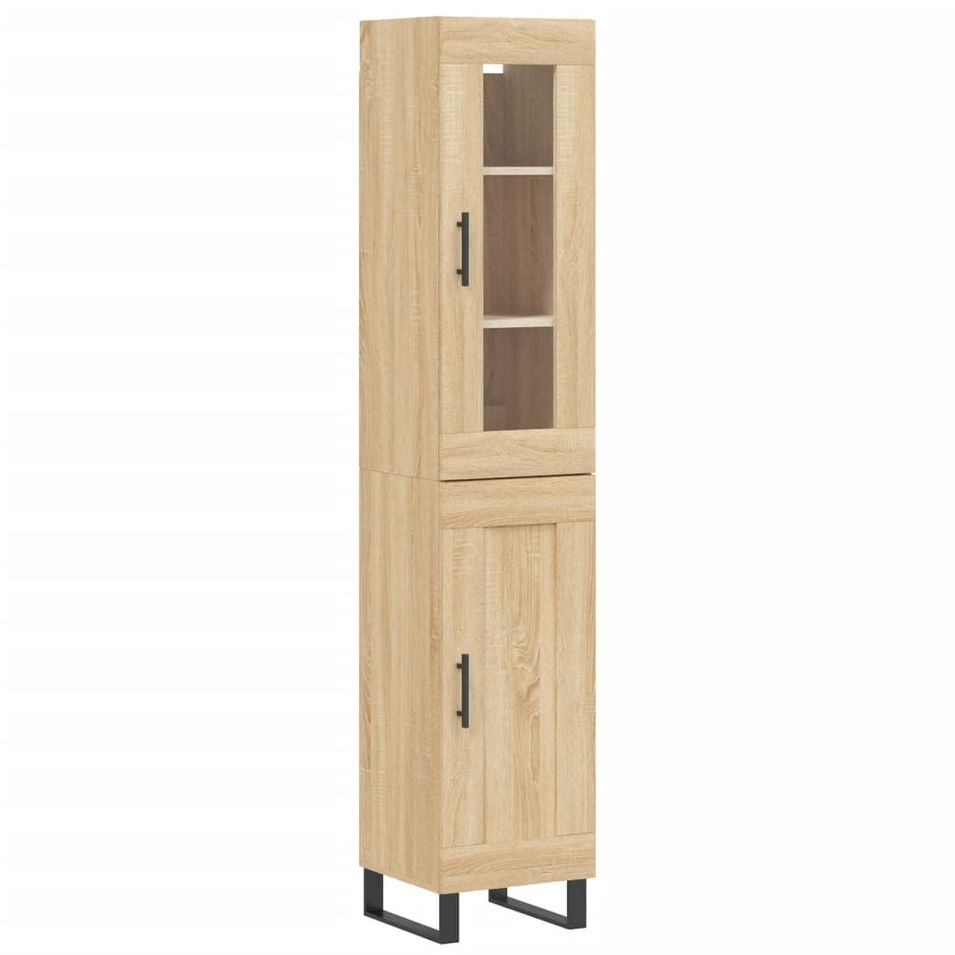 Buffet haut Chêne sonoma 34,5x34x180 cm Bois d'ingénierie - Photo n°1
