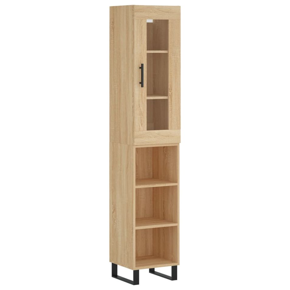 Buffet haut Chêne sonoma 34,5x34x180 cm Bois d'ingénierie - Photo n°1