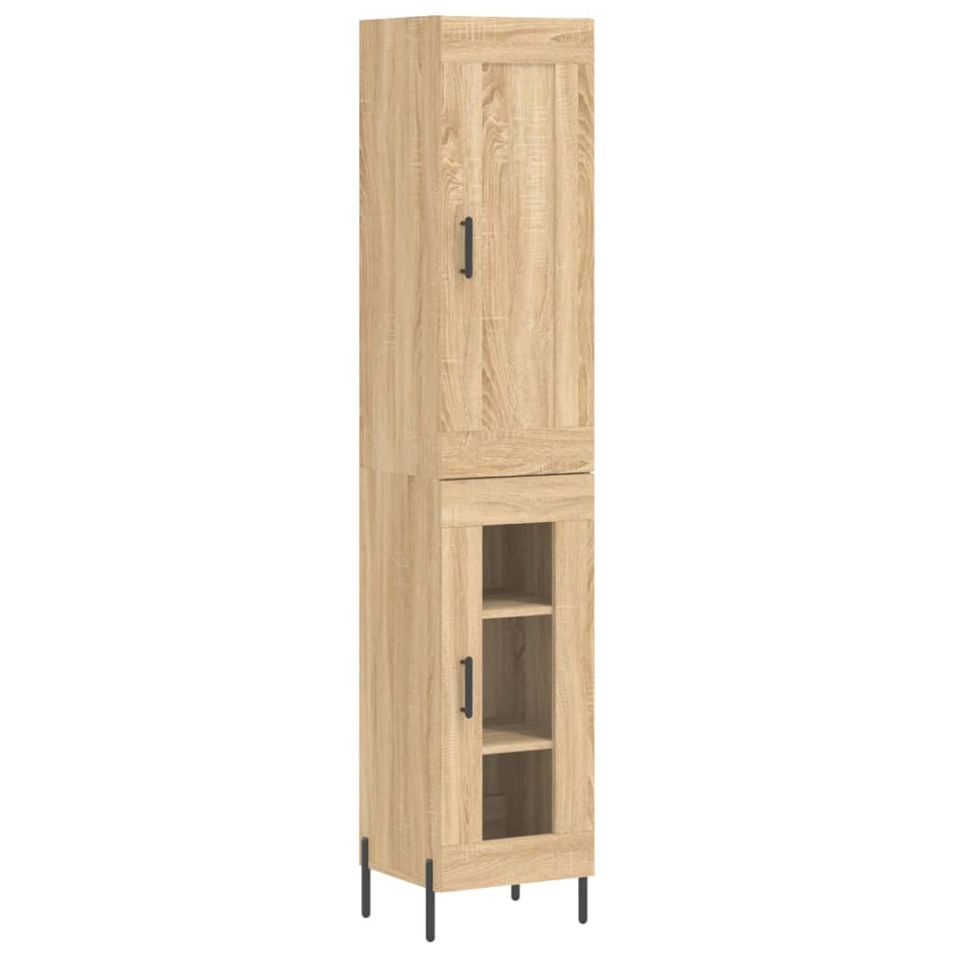 Buffet haut Chêne sonoma 34,5x34x180 cm Bois d'ingénierie - Photo n°1