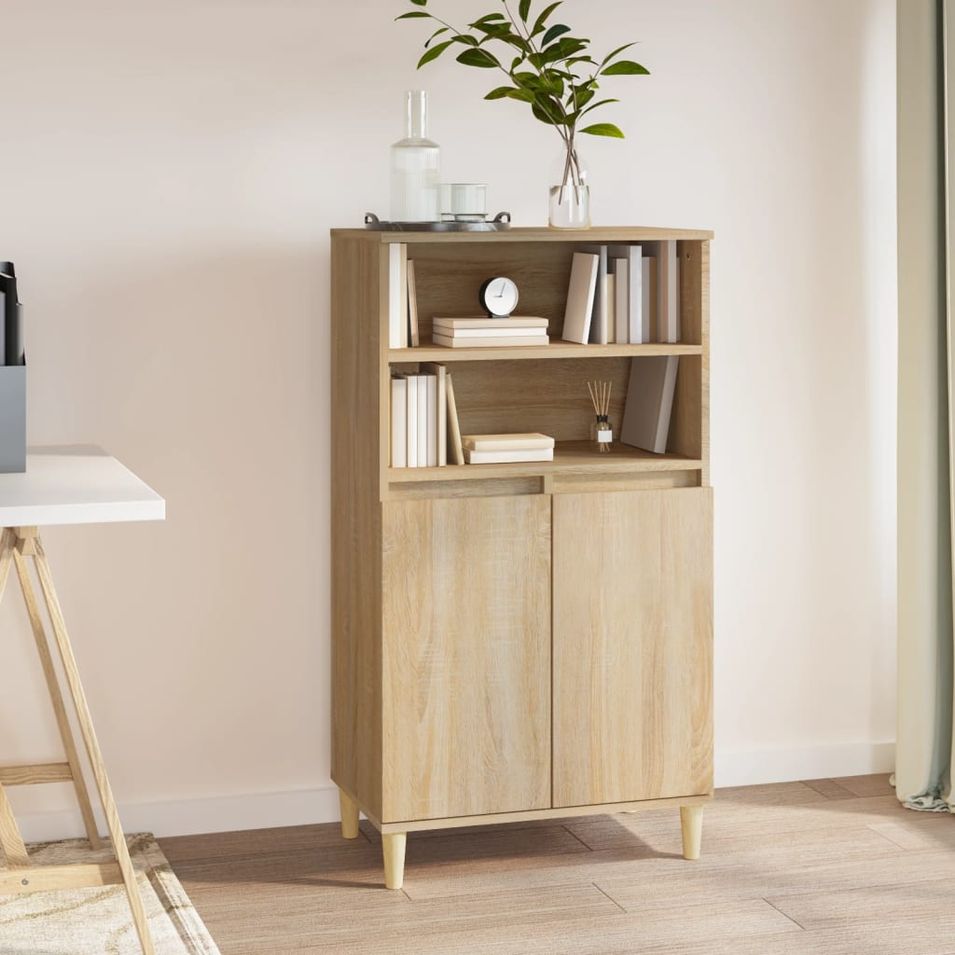 Buffet haut Chêne sonoma 60x36x110 cm Bois d'ingénierie - Photo n°1