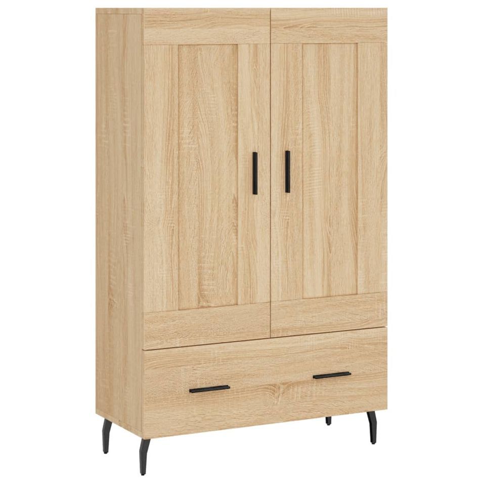 Buffet haut chêne sonoma 69,5x31x115 cm bois d'ingénierie - Photo n°1