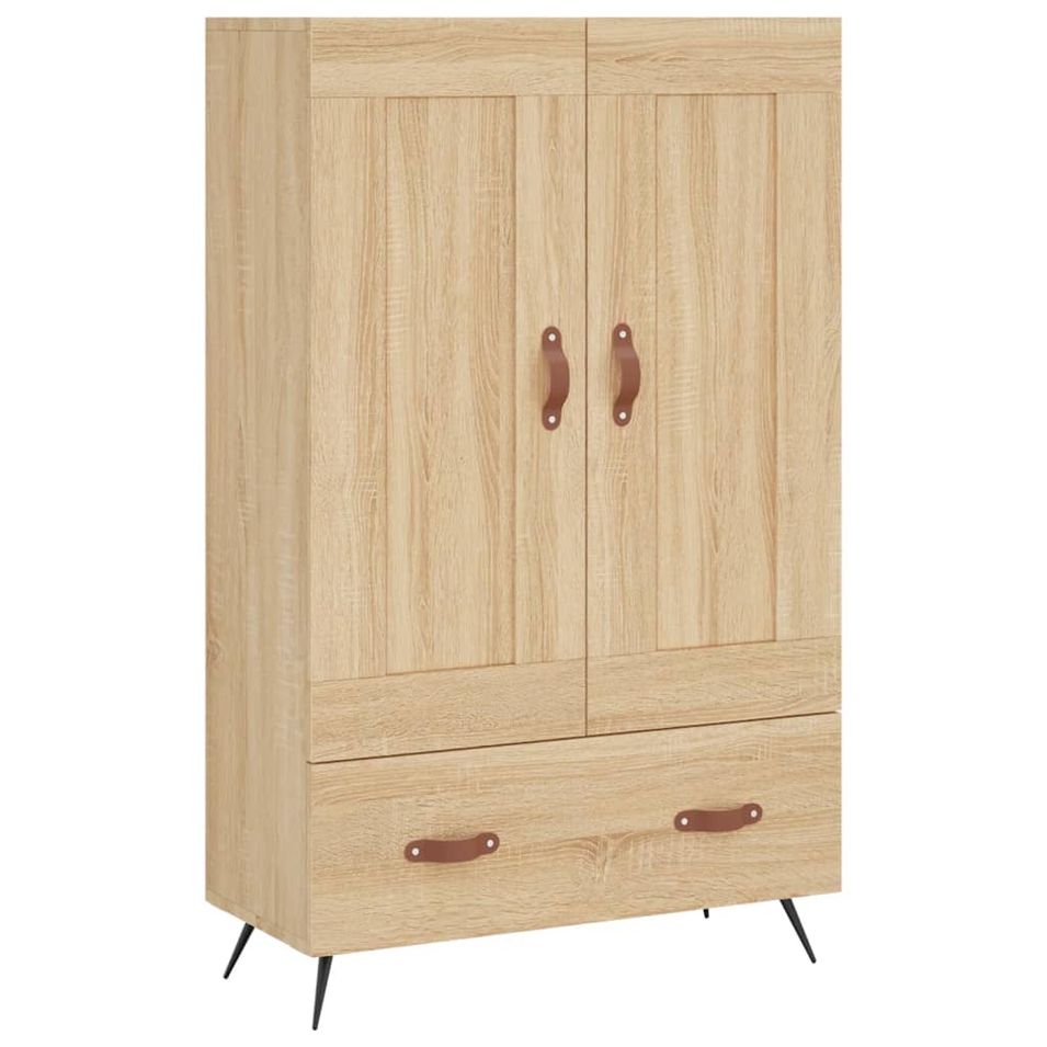 Buffet haut chêne sonoma 69,5x31x115 cm bois d'ingénierie - Photo n°1