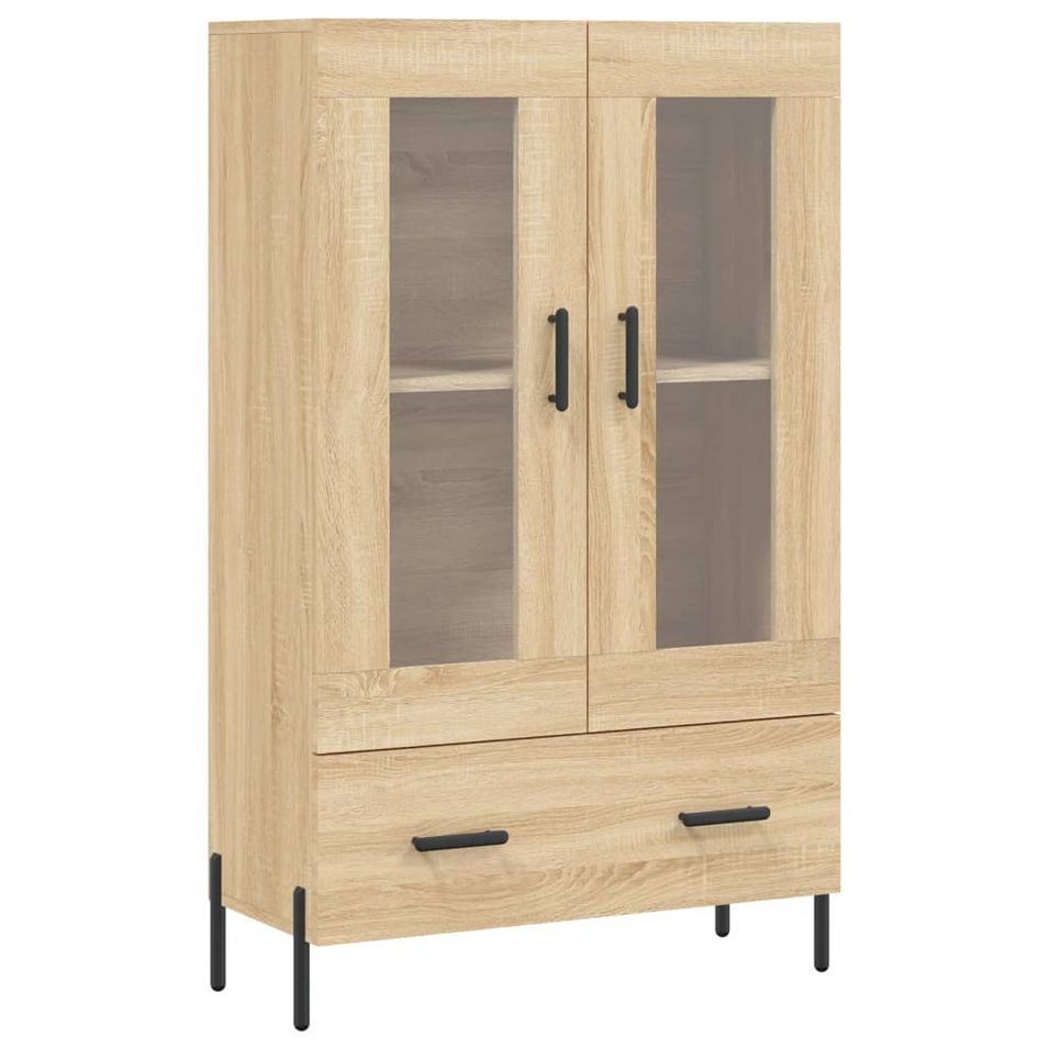 Buffet haut chêne sonoma 69,5x31x115 cm bois d'ingénierie - Photo n°1