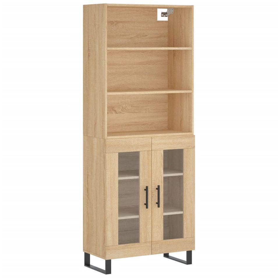 Buffet haut Chêne sonoma 69,5x34x180 cm Bois d'ingénierie - Photo n°1